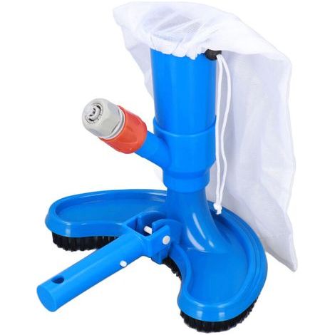 Aspirateur de piscine manuel sans fil avec jet puissant, brosse intégrée et sac en filet – pour piscines, spas et fontaines (1/5)