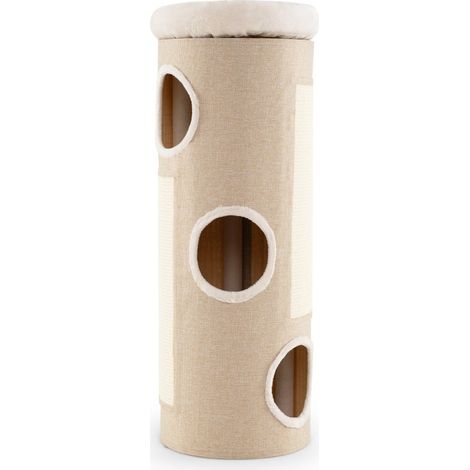 Torre para gatos de 4 niveles con 3 cuevas y 2 rascadores de sisal (1/5)