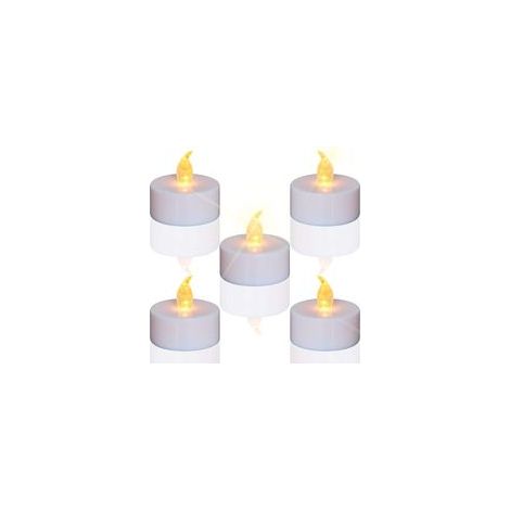 Lampe à thé, bougies sans flamme à LED clignotantes, 24 paquets de fausses bougies réalistes alimentées par batterie