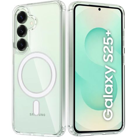 Coque pour Samsung Galaxy S25+ Plus, Fusion Hybrid, compatible MagSafe, transparente avec verre trempé 9H pour l'écran (1/5)