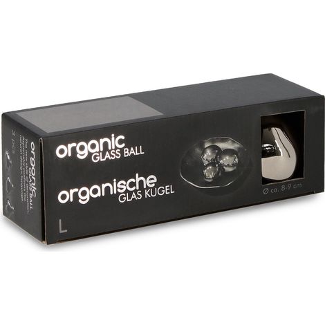 CONFEZIONI 3 PALLINE NATALE GRIGIO LUCIDO VETRO ORGANIC BIZZOTTO D8
