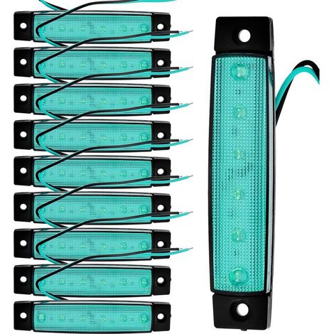 EXCEART Lot de 10 Feux Gabarit Latéraux LED Verts pour Voiture et (1/5)
