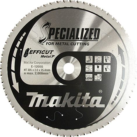 Lama per sega Makita EFFICUT metallo 305 x 25,4 x 63T - E-12055.