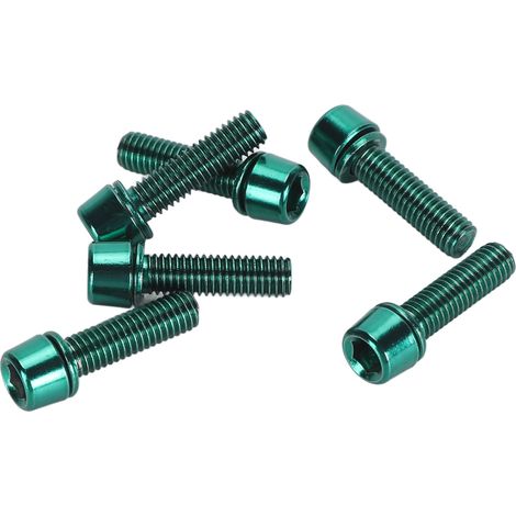 Lot de 6 vis de potence de vélo professionnelles M5x18mm en alliage d'aluminium pour guidon de VTT, accessoire vert (1/5)