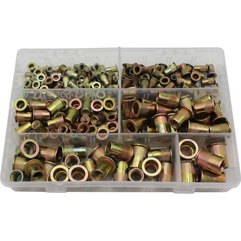Rivets en acier au carbone zingué, M4, M5, M6, M8, M10, M12, paquet de 210 (1/5)