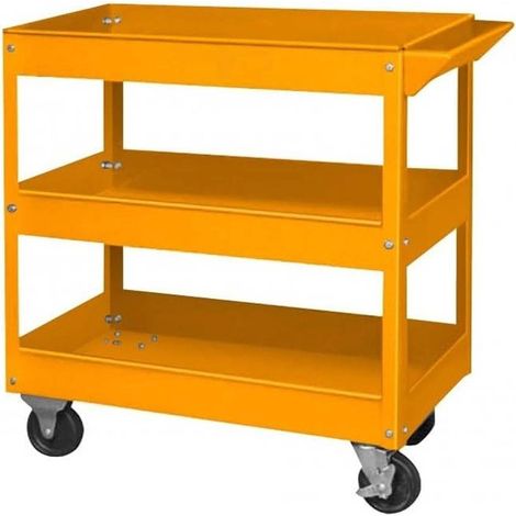 Trade Shop - WERKSTATT-WERKZEUGWAGEN WERKZEUGHALTER 3 REGALE MIT 4 STAHLRÄDERN - (1/4)
