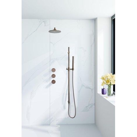 Fortifura Nebbio Ensemble de douche pluie - robinet encastré - élément encastré - barre coulissante - flexible de douche lisse - douchette à main (1/5)