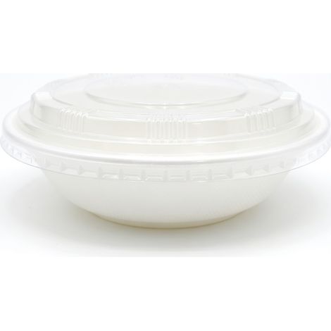 Bol en papier blanc jetable 460 ml, 6 pouces, couvercle transparent