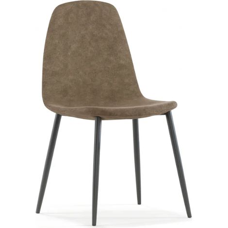 Aurelia, Set di 4 sedie in similpelle Tortora (44cm X 50cm H. 84cm)  Duzzle (1/5)