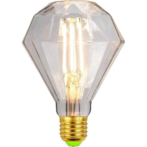 LED-Vintage-Glühbirne 4W Diamond Edison Glühbirne G95 220/240V E27 Spezial-Dekorationsglühbirne (Transparent) [Energieklasse D]