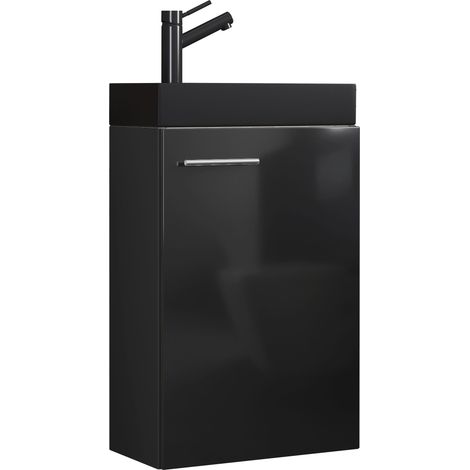 Lavabo in 2 pezzi Slito stretto Nero 60x41x22 - VCM