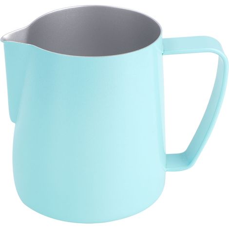 Tasse à café/lait cylindrique en forme de fleur de 350 ml, en acier inoxydable 304 avec bec verseur pointu en titane. (1/4)
