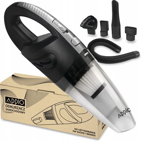 Aspiradora de mano inalámbrica potente para coche con conexión USB para limpieza en húmedo.
