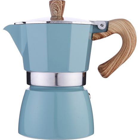Cafetière italienne à moka 6 tasses – Percolateur manuel en aluminium – Café moka fort et velouté – Poignée Cool Touch (1/5)