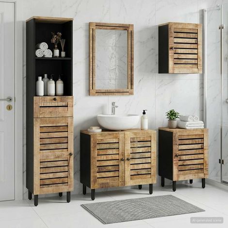 vidaXL Badezimmerschrank-Set 5 Stk. Natur 38 x 33 x 160 cm (1/5)
