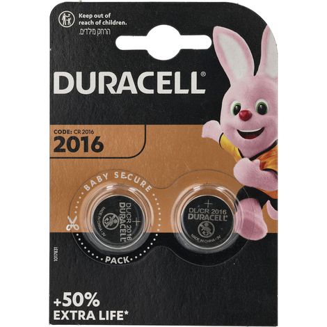 Duracell 2016 Lithium Button Cell Batteries (2-Pack, 3V DL2016/B2) (1/4)