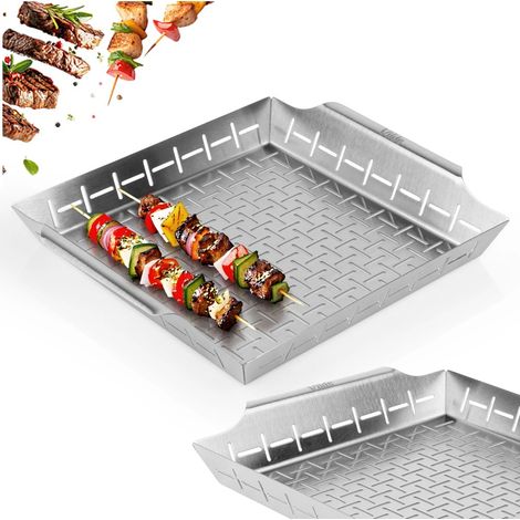 Grillkorb zum Grillen von Fleisch und Gemüse, perforierter Stahl, 34,5 cm (1/5)