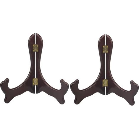 Lot de 2 Chevalet en bois, Pliable, Support présentation, Pour assiettes photos cadres (1/5)