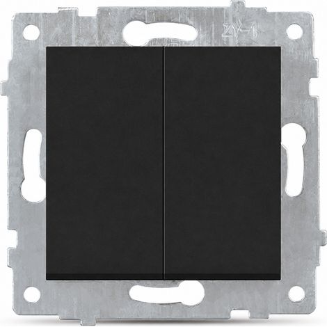 Module double va-et-vient 80 mm 16A noir