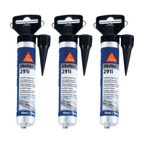 Lot de 3 colles mastic marine SIKA Sikaflex 291i - Noir - Mini recharge 70ml