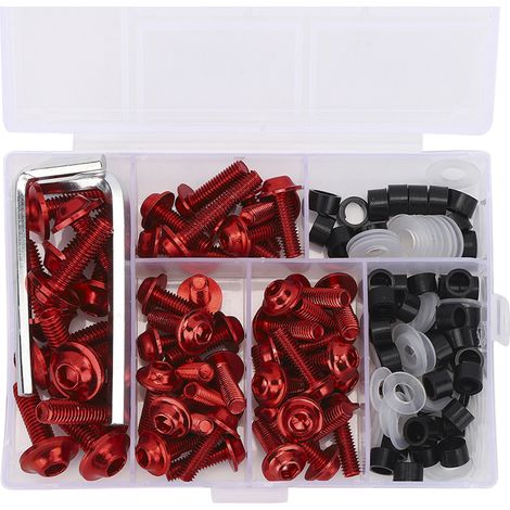 158 pièces/ensemble universel carénage boulons joint clé Kit moto accessoire rouge Autres pièce de rechange pour voiture (1/5)