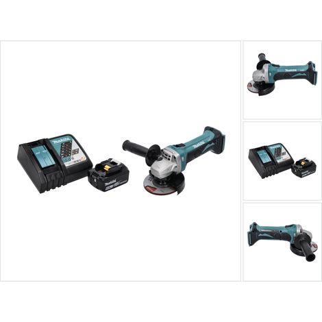 Makita DGA 452 RG1 Akku Winkelschleifer 18 V 115 mm + 1x Akku 6,0 Ah + Ladegerät