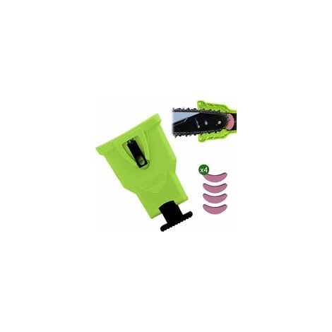 Affûteuse de chaîne pour tronçonneuse, avec 4 pierres remplaçables, vert – (1/5)
