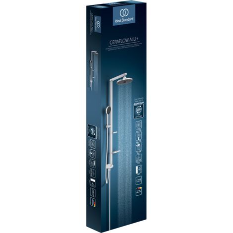 Ideal Standard ALU+ - Conjunto de ducha sin grifo, diámetro 26 cm, 2 chorros, plata BD585SI (1/2)