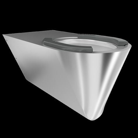 KWC T-WC, CAMPUS, Edelstahl, Wandhängend, 360x363x700 mm, Barrierefrei, Sitzbacken (1/2)