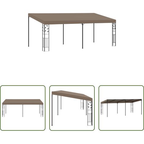 vidaXL Extension de jardin - Belvédère mural 6x3x2,5 m Taupe (1/5)
