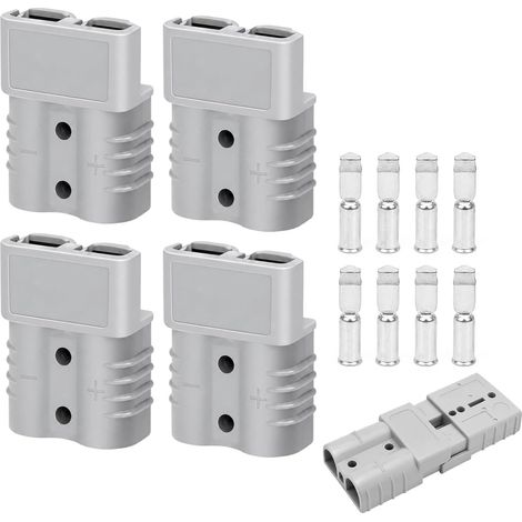 4Pcs Connecteur 50A 600V Avec 8 Cosses pour Batterie Gris (1/5)