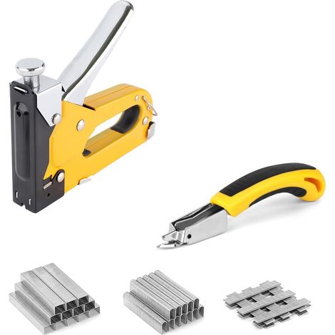 3-en-1 Agrafeuse Bois pour le et le Mobilier, Décoration, Jaune (1/5)