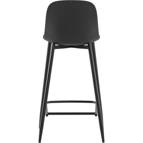 Sgabello Frida in Polipropilene Nero con Gambe in Metallo, Design Scandinavo, Seduta Ergonomica per Cucina e Living - Om/Frida (1/5)