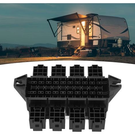 Relaiskasten für Flachsicherungen, 20-Slot-Flachsicherungshalter, 8-Kanal-Relaiskasten, Schutzblockbaugruppe (1/5)