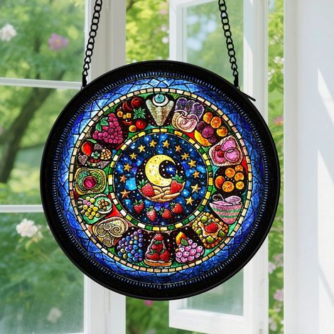 Capteur de soleil en vitrail - décoration spirituelle 9cm (1/4)