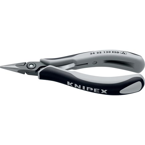 KNIPEX 34 22 130 ESD Pince de préhension de précision pour l’électronique ESD avec poignées multimatières brunie 130 mm
