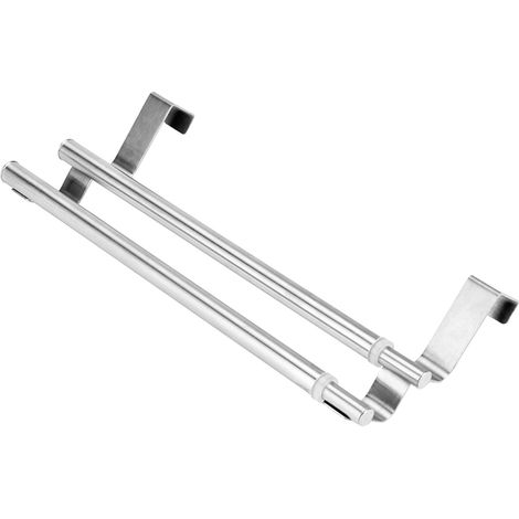 Porte-serviettes télescopique double couche en acier inoxydable, organisateur pour salle de bain et cuisine (1/5)