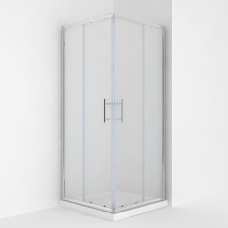 ELEGANT 760 x 760 mm Sliding Shower Door and Screen 6mm Safety Tempered Glass Corner Entry Shower Enclosure (1/5)