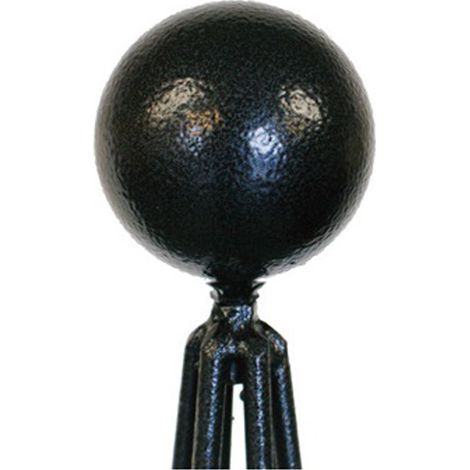 Large Ball Top - Decorative Top for Garden Plant Support - Solid Steel - Black