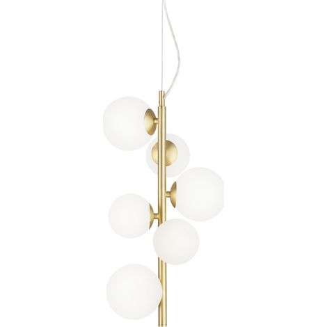 Ideal Lux PERLAGE Plafón colgante globo 6 luces latón