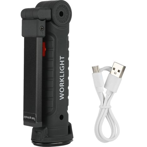 Lampe de travail LED pliable avec chargeur USB et aimant, pour camping et urgences, éclairage puissant. (1/5)