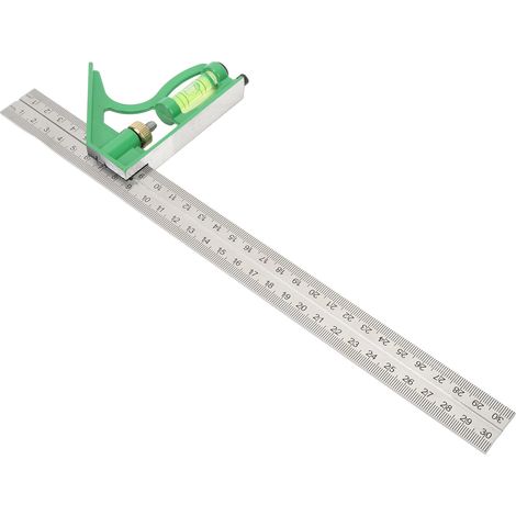 Règle d'angle combinée multifonction 300 mm, équerre de précision 45/90°, avec niveau à bulle intégré (1/5)