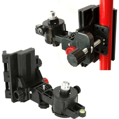 Adaptateur de niveau laser à support ,Support Réglable à 360 Degrés, Base Pivotante en Forme de L avec Clip, Montage Mural au Plafond