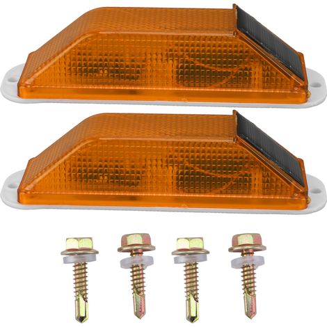 Solarbetriebene Blitzleuchte, hochhelle, wasserdichte LED-Warnleuchte, 15 x 4,2 cm, Gelb, 2 Stück (1/5)