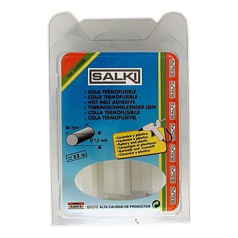 Barre di Colla Decorazione e Hobbistica Ø8x120mm Traslucido Blister 20 Unità. 20430308 Salki