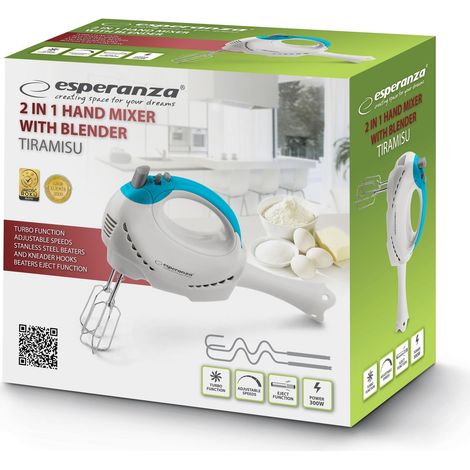 Esperanza EKM010 batidora Batidora de mano 300 W Azul claro, Blanco (1/5)