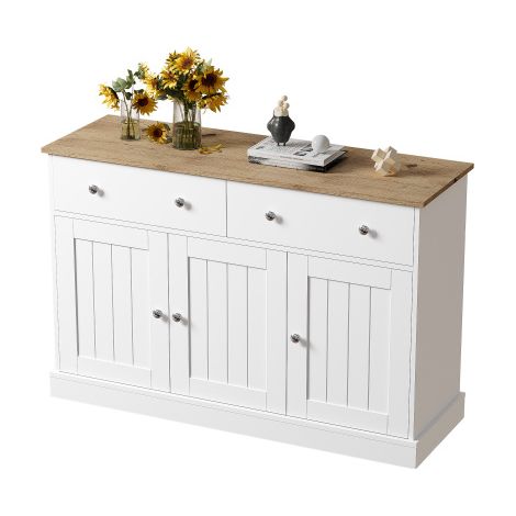 Credenza / Mobile da soggiorno con texture incisa e ampio spazio contenitivo