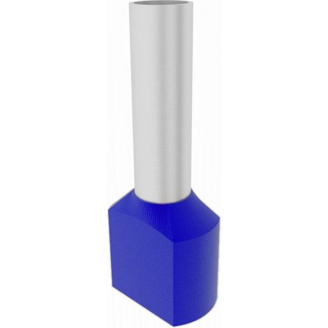 100 cosses à double manchon isolées 2 x 2,5 mm² bleues pour fil