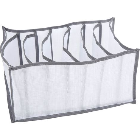 Sac de rangement suspendu à 7 compartiments, grande capacité, empilable, en tissu inodore, gain de place, blanc (1/5)