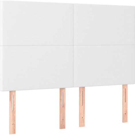 Maison Exclusive - Cabecero de cama blanco 144x5x118/128 cm piel